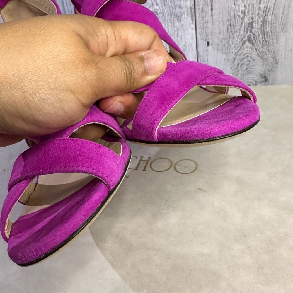 JIMMY CHOO lottie suede strap heels - Picture 8 of 16